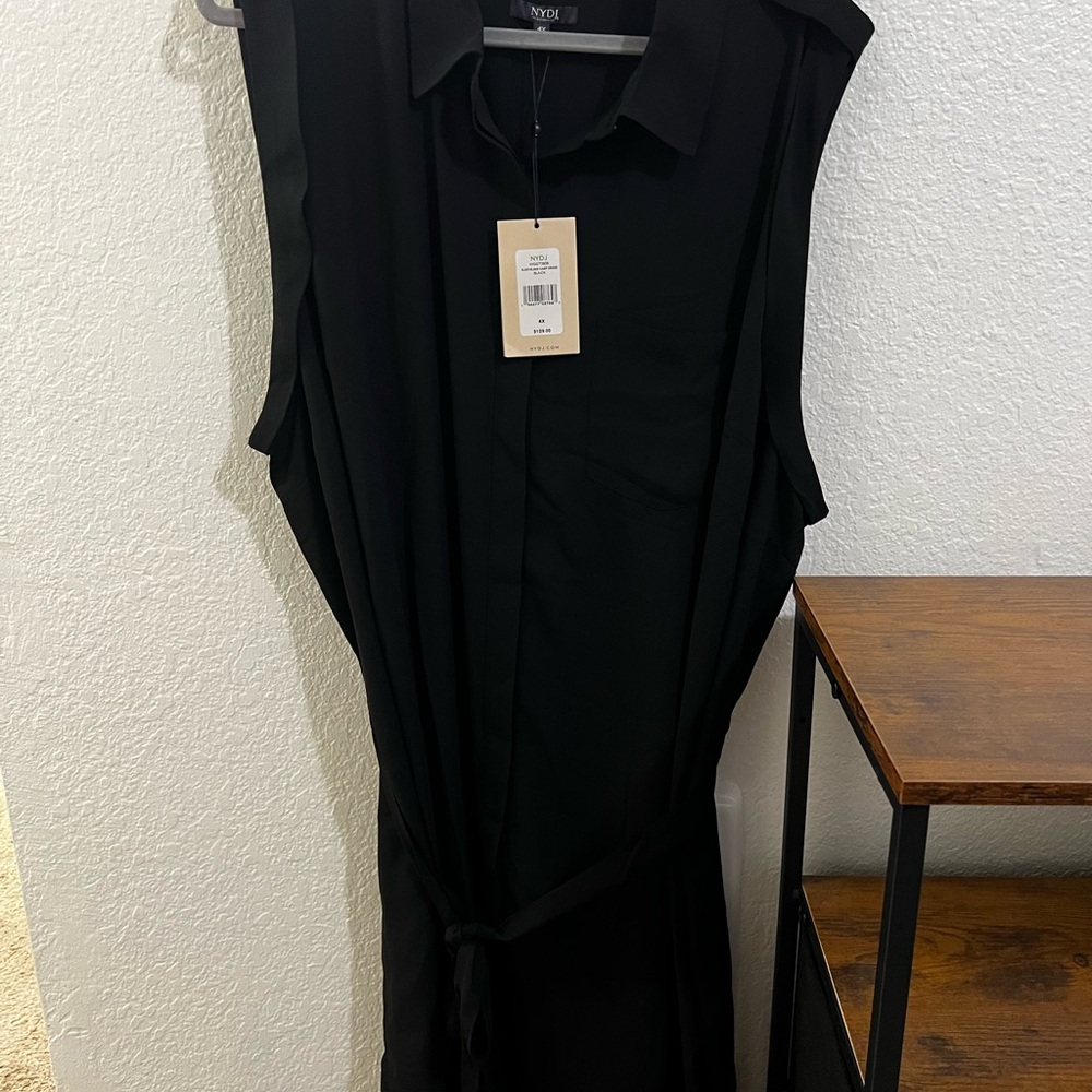 NYDJ Sleeveless Camp Dress, Black, 4X